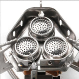 Maxbell Camping Gas Stove 3 Furnaces Heads Folding Backpacking Hiking Outdoor Conventional Hose