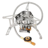 Maxbell Camping Gas Stove 3 Furnaces Heads Folding Backpacking Hiking Outdoor Conventional Hose
