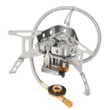 Maxbell Camping Gas Stove 3 Furnaces Heads Folding Backpacking Hiking Outdoor Extension Hose