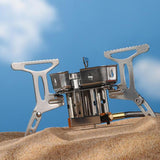 Maxbell Camping Gas Stove 3 Furnaces Heads Folding Backpacking Hiking Outdoor Extension Hose
