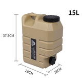 Maxbell Food Grade Water Storage Bucket with Faucet Jug Durable for Home Khaki