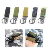 Maxbell Nylon Webbing Buckle Hanging Belt Key Hook for Outdoor Activities Climbing Black