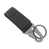 Maxbell Nylon Webbing Buckle Hanging Belt Key Hook for Outdoor Activities Climbing Black