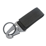Maxbell Nylon Webbing Buckle Hanging Belt Key Hook for Outdoor Activities Climbing Black