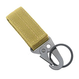 Maxbell Nylon Webbing Buckle Hanging Belt Key Hook for Outdoor Activities Climbing Khaki