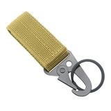 Maxbell Nylon Webbing Buckle Hanging Belt Key Hook for Outdoor Activities Climbing Khaki