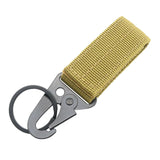 Maxbell Nylon Webbing Buckle Hanging Belt Key Hook for Outdoor Activities Climbing Khaki