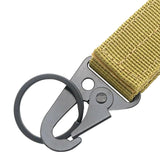 Maxbell Nylon Webbing Buckle Hanging Belt Key Hook for Outdoor Activities Climbing Khaki