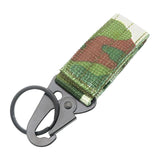 Maxbell Nylon Webbing Buckle Hanging Belt Key Hook for Outdoor Activities Climbing Green Camouflage