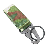 Maxbell Nylon Webbing Buckle Hanging Belt Key Hook for Outdoor Activities Climbing Green Camouflage