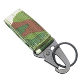Maxbell Nylon Webbing Buckle Hanging Belt Key Hook for Outdoor Activities Climbing Green Camouflage