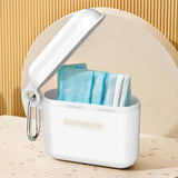 Maxbell Mask Storage Case with Hanging Buckle Dustproof Mask Holder for Travel White