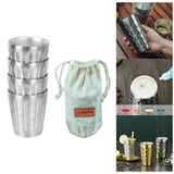 Maxbell Stainless Steel Drinking Cups Double Wall Tumbler for Camping 4Pcs 300ml