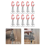 Maxbell 10Pcs Tent Stakes Deck Anchor Peg Spring Buckle Tent Accessories for Outdoor Red