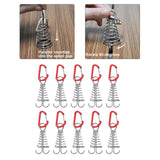 Maxbell 10Pcs Tent Stakes Deck Anchor Peg Spring Buckle Tent Accessories for Outdoor Red