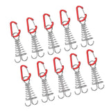 Maxbell 10Pcs Tent Stakes Deck Anchor Peg Spring Buckle Tent Accessories for Outdoor Red