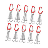 Maxbell 10Pcs Tent Stakes Deck Anchor Peg Spring Buckle Tent Accessories for Outdoor Red