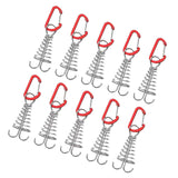 Maxbell 10Pcs Tent Stakes Deck Anchor Peg Spring Buckle Tent Accessories for Outdoor Red