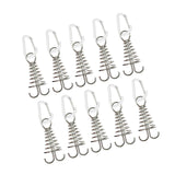 Maxbell 10Pcs Tent Stakes Deck Anchor Peg Spring Buckle Tent Accessories for Outdoor Silver