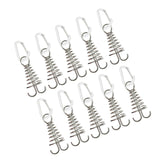 Maxbell 10Pcs Tent Stakes Deck Anchor Peg Spring Buckle Tent Accessories for Outdoor Silver