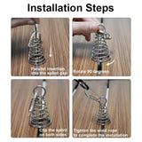 Maxbell 10Pcs Tent Stakes Deck Anchor Peg Spring Buckle Tent Accessories for Outdoor Silver