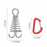 Maxbell 10Pcs Tent Stakes Deck Anchor Peg Spring Buckle Tent Accessories for Outdoor Silver