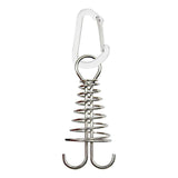 Maxbell 10Pcs Tent Stakes Deck Anchor Peg Spring Buckle Tent Accessories for Outdoor Silver