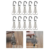 Maxbell 10Pcs Tent Stakes Deck Anchor Peg Spring Buckle Tent Accessories for Outdoor Black