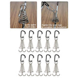 Maxbell 10Pcs Tent Stakes Deck Anchor Peg Spring Buckle Tent Accessories for Outdoor Black