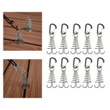 Maxbell 10Pcs Tent Stakes Deck Anchor Peg Spring Buckle Tent Accessories for Outdoor Black