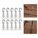 Maxbell 10Pcs Tent Stakes Deck Anchor Peg Spring Buckle Tent Accessories for Outdoor Black