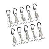 Maxbell 10Pcs Tent Stakes Deck Anchor Peg Spring Buckle Tent Accessories for Outdoor Black