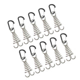 Maxbell 10Pcs Tent Stakes Deck Anchor Peg Spring Buckle Tent Accessories for Outdoor Black
