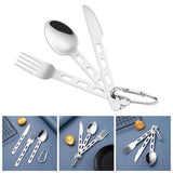 Maxbell Reusable Travel Utensils Set Spoon Fork Flatware for Camping Picnic Hiking