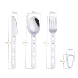 Maxbell Reusable Travel Utensils Set Spoon Fork Flatware for Camping Picnic Hiking