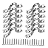 Maxbell 12Pcs Metal Boat pad Eye Deck Kayak Tie Down Canoe Rigging Marine Straps