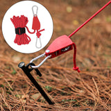 Maxbell Multifunction Tent Rope Tent Fixed Buckle Paracord for Travel Outdoor Hiking Red
