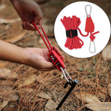 Maxbell Multifunction Tent Rope Tent Fixed Buckle Paracord for Travel Outdoor Hiking Red