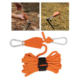Maxbell Multifunction Tent Rope Tent Fixed Buckle Paracord for Travel Outdoor Hiking Orange