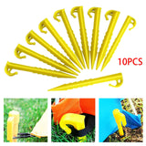 Maxbell 10 Pieces Tent Stakes Tarp Pegs Ground Nails Reusable for Camping Canopy Yellow