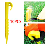 Maxbell 10 Pieces Tent Stakes Tarp Pegs Ground Nails Reusable for Camping Canopy Yellow