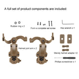 Maxbell Helmet Mount Adapter Track Rail Mount Kit Bracket for Headphone Outdoor mud color