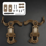 Maxbell Helmet Mount Adapter Track Rail Mount Kit Bracket for Headphone Outdoor mud color