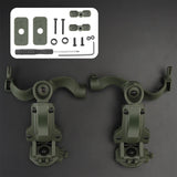 Maxbell Helmet Mount Adapter Track Rail Mount Kit Bracket for Headphone Outdoor green