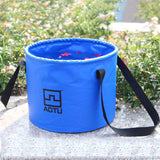 Maxbell Portable Collapsible Bucket Folding Multifunctional Wash Basin for Camping Blue