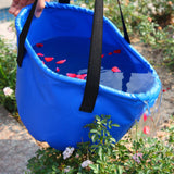 Maxbell Portable Collapsible Bucket Folding Multifunctional Wash Basin for Camping Blue