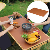 Maxbell Portable Folding Camping Table PU Leather BBQ Desk Mat Outdoor Picnic Pads Light Brown 55x115cm