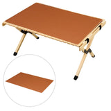 Maxbell Portable Folding Camping Table PU Leather BBQ Desk Mat Outdoor Picnic Pads Light Brown 55x115cm