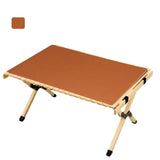 Maxbell Portable Folding Camping Table PU Leather BBQ Desk Mat Outdoor Picnic Pads Light Brown 55x115cm