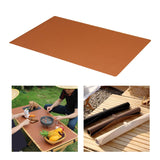 Maxbell Portable Folding Camping Table PU Leather BBQ Desk Mat Outdoor Picnic Pads Light Brown 55x115cm